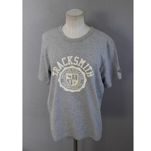 Tracksmith Varsity Cotton T-Shirt Medium Gray Graphic Running Mens Tee USA Crest